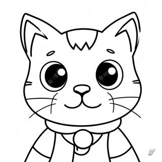 모험적인 고양이 아이 색칠 공부 페이지 색칠 공부