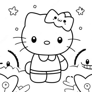 친구들과 함께하는 헬로키티 색칠 공부 색칠 공부