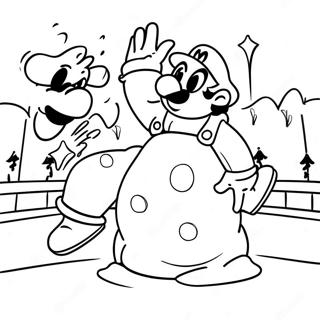 마리오 크리스마스 색칠 페이지